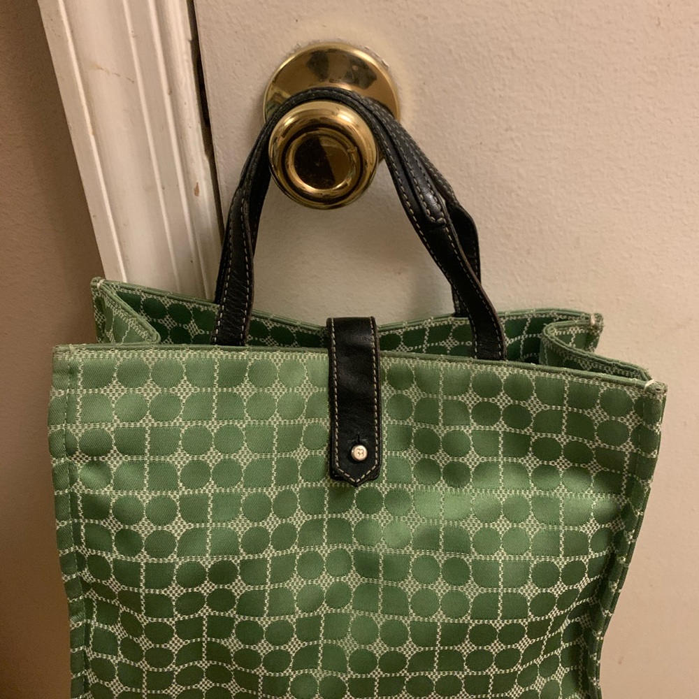 Stylish Green Tote Bag with Black Handles